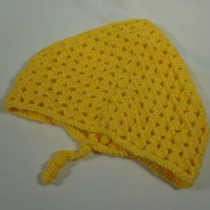Handmade Crocheted Yellow Bandana